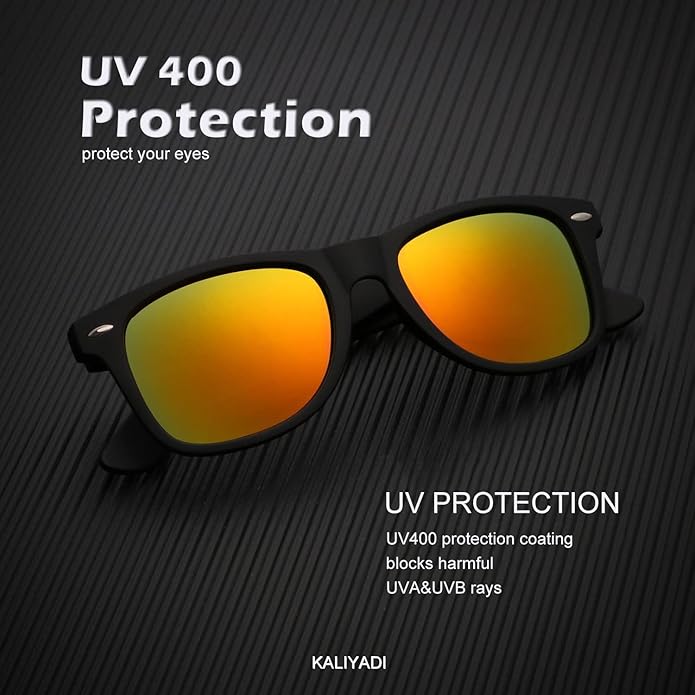 KALIYADI Polarized Sunglasses for Men and Women Matte Finish Sun glasses Color Mirror Lens UV Blocking (3 Pack) S22-1-3-4