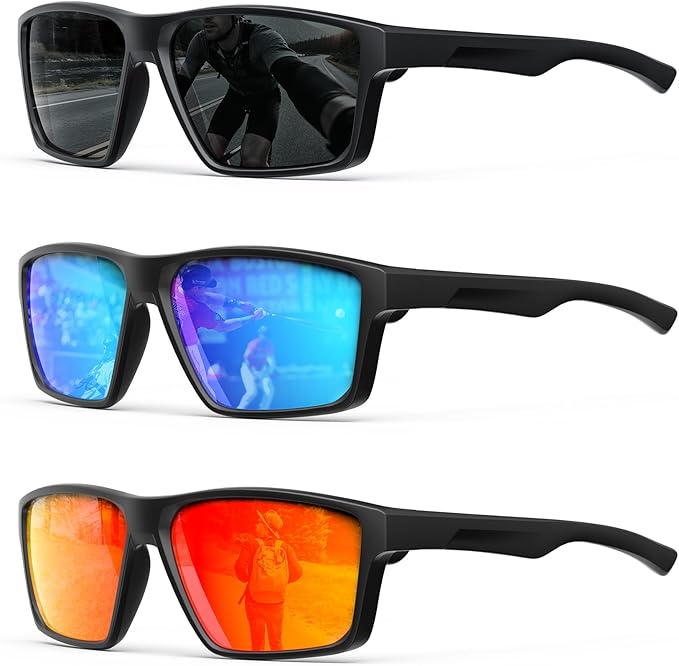 KALIYADI Sports Mens-Sunglasses Women Polarized-Sunglasses-Men: Sun Glasses with UV400 for Driving Running Cycling S86-1-7-9
