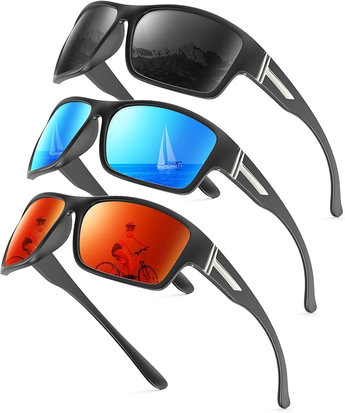 KALIYADI Polarized-Sunglasses Men Sports Sun-Glasses: Men Polarized Sunglasses Women UV400 Protection for Fishing Golf 122-1-2-5