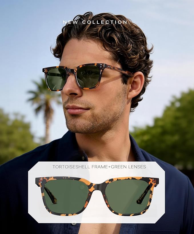 KALIYADI Mens Sunglasses Womens Sunglasses Small Face: Square Polarized Sunglasses-Men for Driving Fishing Golf UV400 S83-1