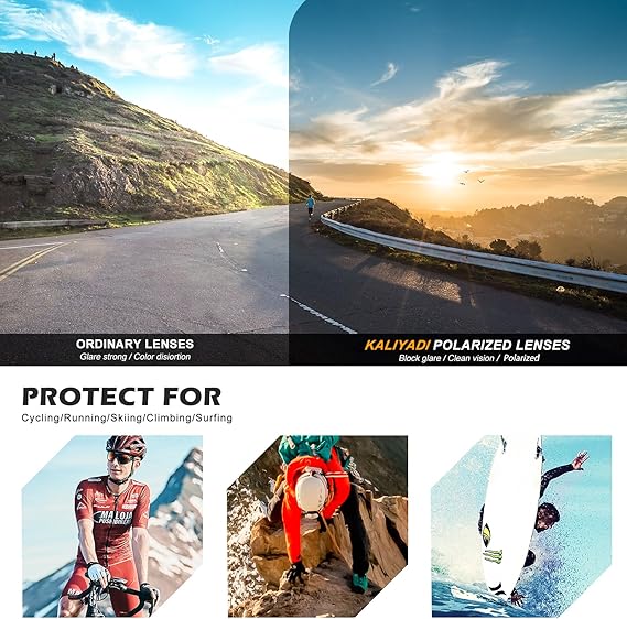 KALIYADI Sports Sunglasses-for-Men Polarized Running-Sunglasses: Sport Mens Sunglasses with UV Protection for Cycling Fishing S93-10-11-12