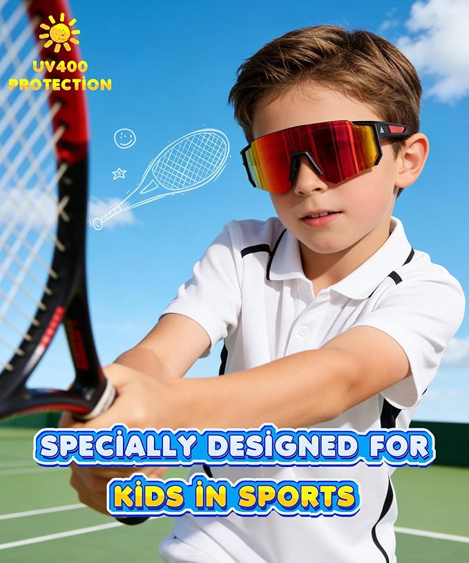 KALIYADI Kids-Sunglasses Toddler-Sunglasses Boys-Girls Youth-Sport-Sun-Glasses: Baseball Running UV400 KA228-1-4-10