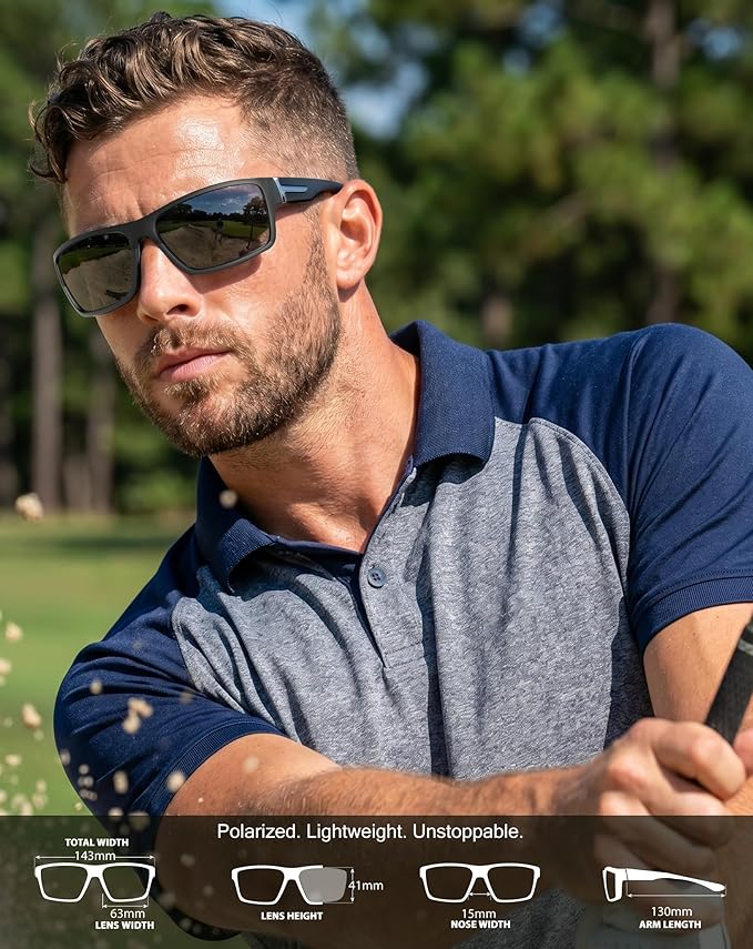 KALIYADI Polarized-Sunglasses Men Sports Sun-Glasses: Men Polarized Sunglasses Women UV400 Protection for Fishing Golf 122-1-3-5