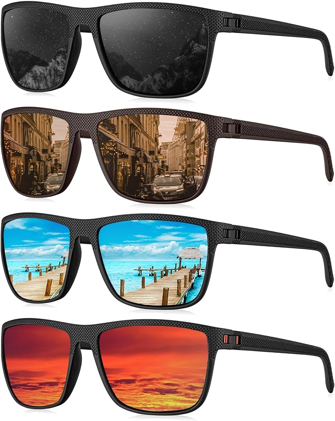 KALIYADI Mens Sun-Glasses Polarized Sunglasses-Men: Classic Sunglasses with Ultraviolet Protection for Driving Fishing Golf S45-1-3-6-10