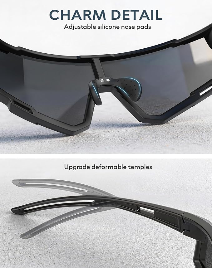 KALIYADI Sports Sunglasses-Men Polarized-Mens-Sunglasses Women: Running Sun Glasses with UV400 for Fishing Cycling 167-11-13-14