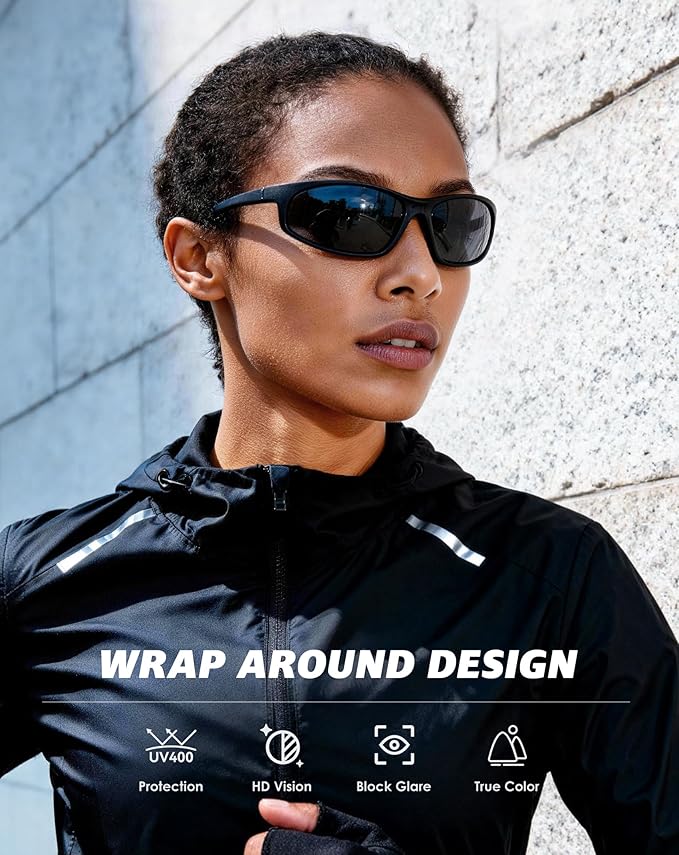KALIYADI Mens-Sunglasses Polarized Sunglasses-Men Sports: Sport Sun Glasses for Running Cycling Fishing with UV Protection S90-1-3-4