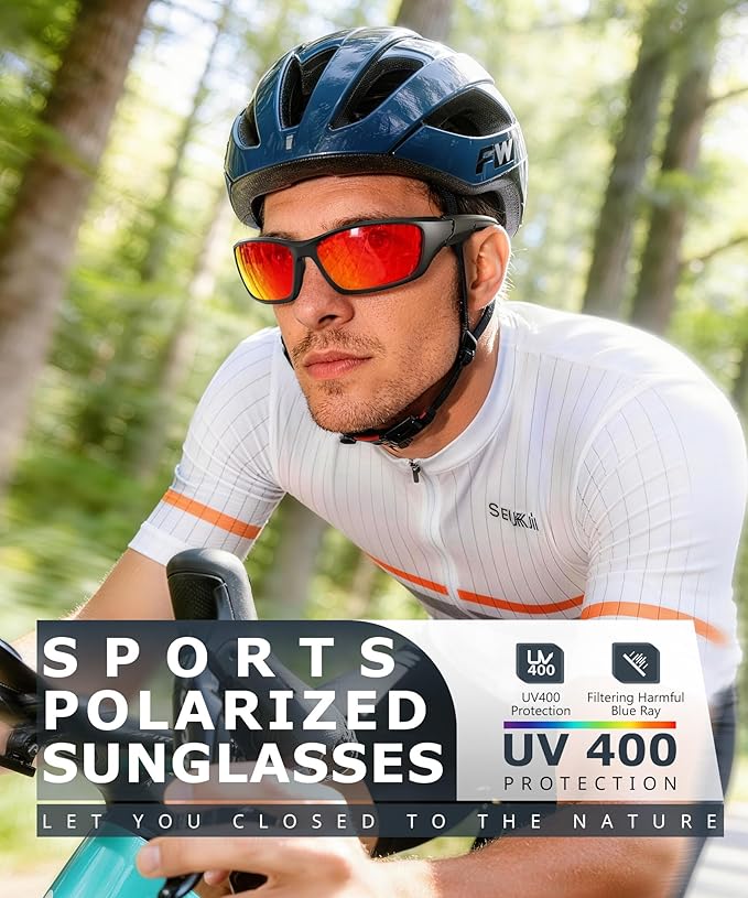 KALIYADI Polarized-Sunglasses-Men Sports Mens-Sunglasses Women: Sun Glasses with UV400 Protection for Cycling Fishing Running S68-1-3-5