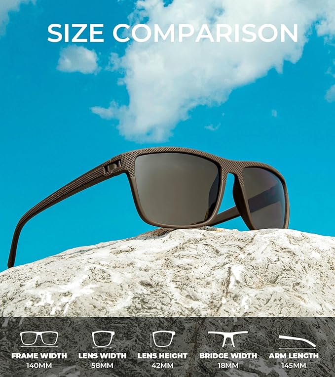 KALIYADI Mens Sun-Glasses Polarized Sunglasses-Men: Classic Sunglasses with Ultraviolet Protection for Driving Fishing Golf S45-1-3-6-10