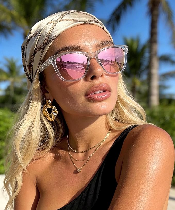 KALIYADI Womens-Sunglasses Polarized Sunglasses-Womens Trendy: Retro Sun Glasses with UV Protection for Travel Driving S06-1-5-19