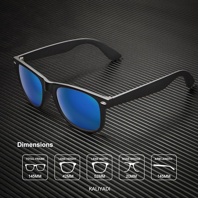KALIYADI Polarized Sunglasses for Men and Women Matte Finish Sun glasses Color Mirror Lens UV Blocking (3 Pack) S22-1-3-4