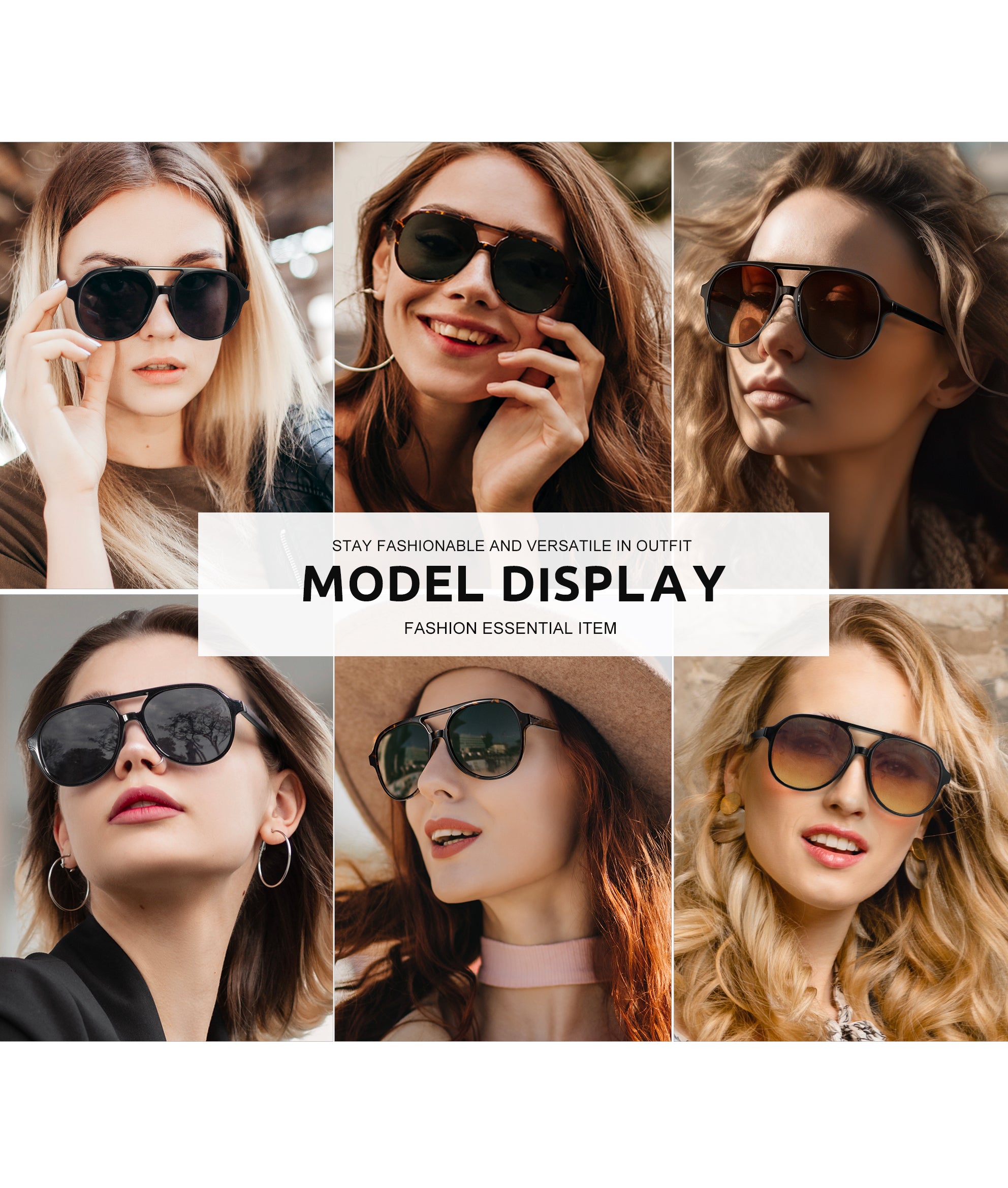 KALIYADI Aviator Sunglasses for Women,Retro Square Sun Glasses with 70s Vintage Style and UV Protection 2 PackWMKAS2410-1-3