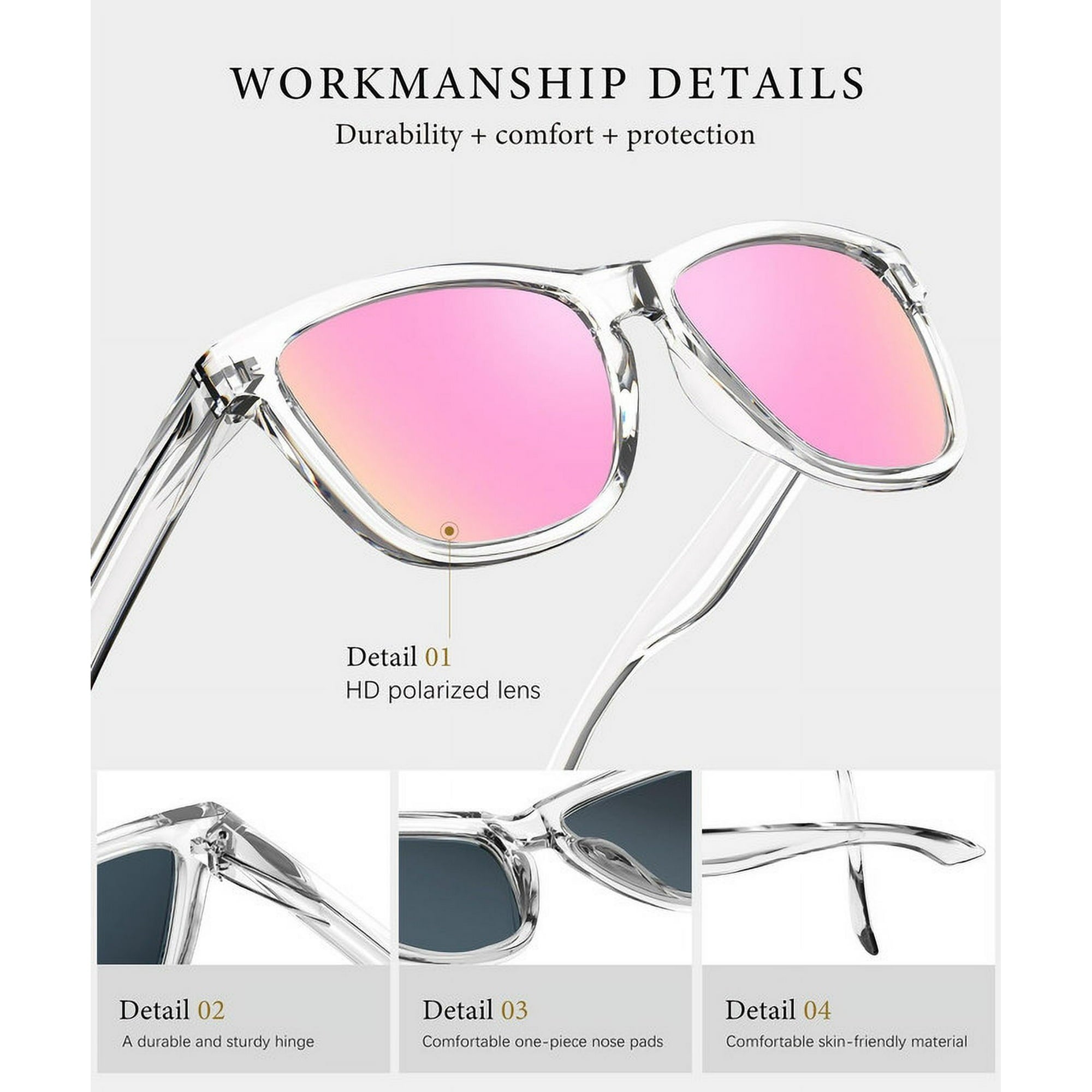 KALIYADI Womens-Sunglasses Polarized Sunglasses-Womens Trendy: Retro Sun Glasses with UV Protection for Travel Driving（WMS06-16-17-23）