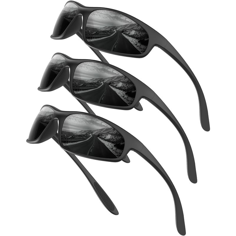 KALIYADI Mens-Sunglasses Polarized Sunglasses-Men Sports: Sport Sun Glasses for Running Cycling Fishing with UV Protection(WMKAS90-1-1-1)