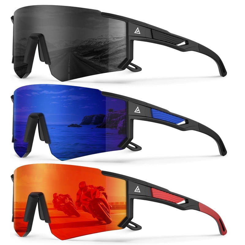 KALIYADI Sport Sunglasses for Men Polarized Mens Sunglasses Women: Sun Glasses with UV403 for Running Cycling Fishing(WMKA169-11-13-14)