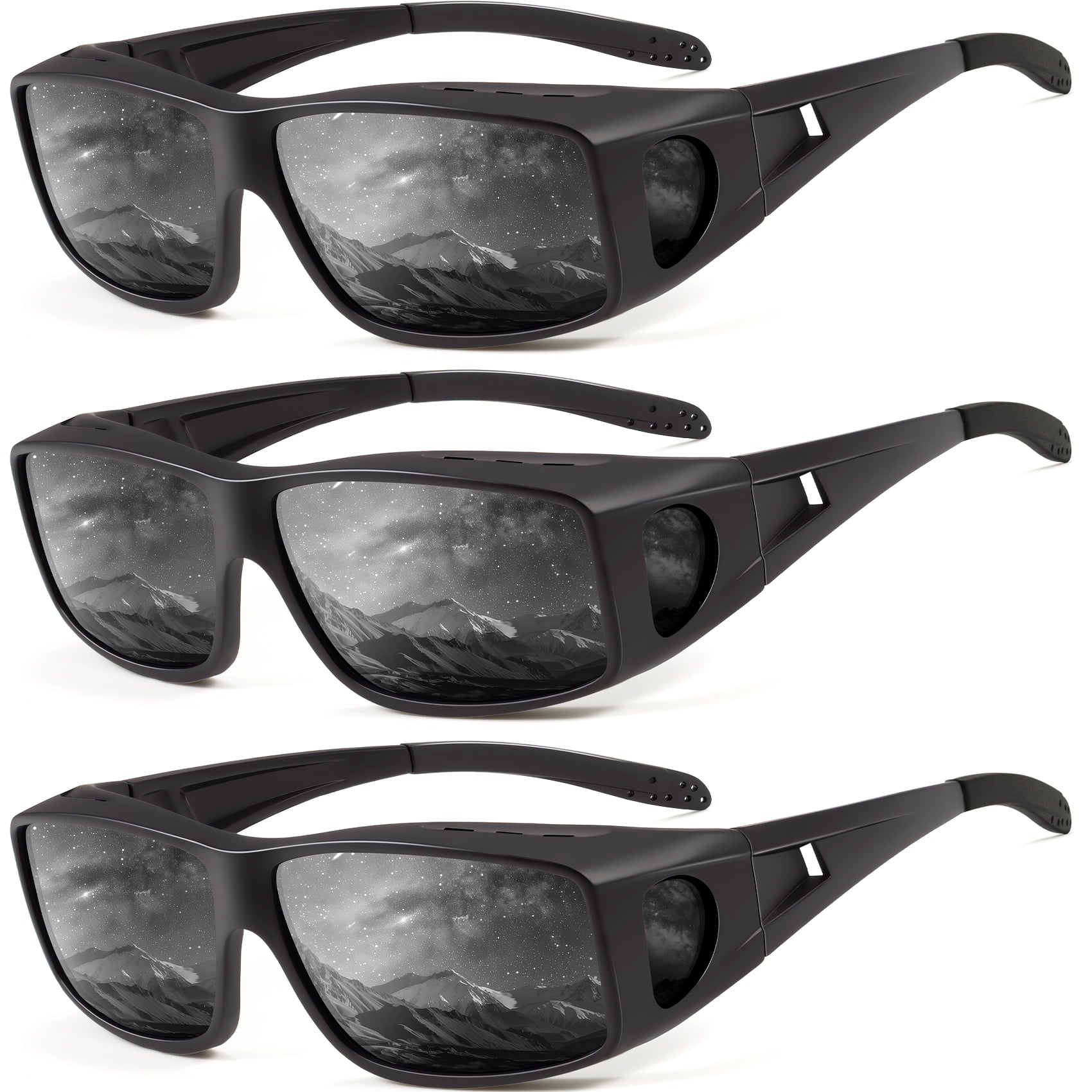 KALIYADI Sunglasses Fit-Over-Glasses Polarized Sunglasses-Men: Wrap Around Sunglasses Womens with UV Protection for Driving(WMS105-1-3-6)