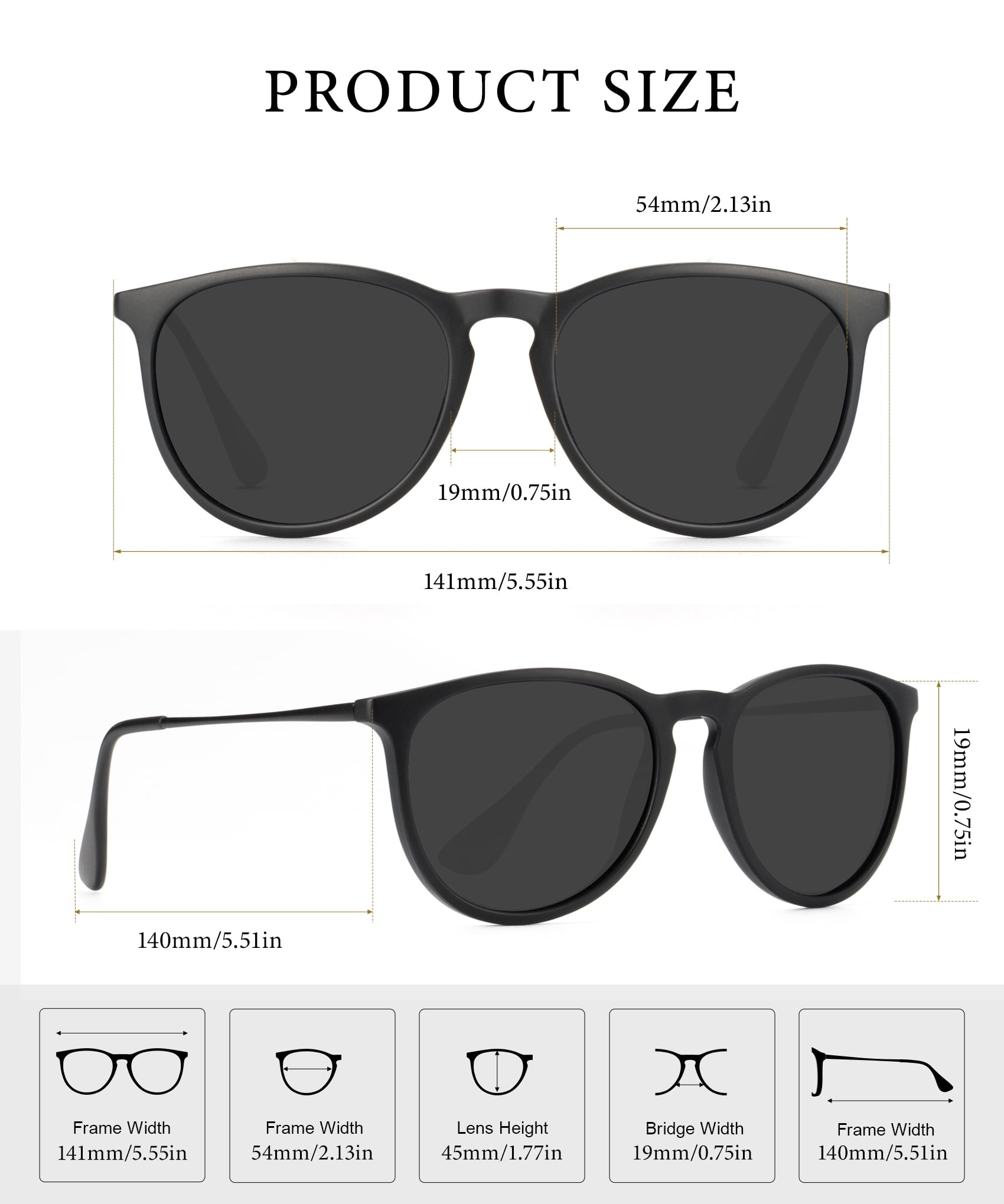 KALIYADI Cat Sunglasses Women Retro Polarized Sun Glasses with UV Protection for Women(S28)