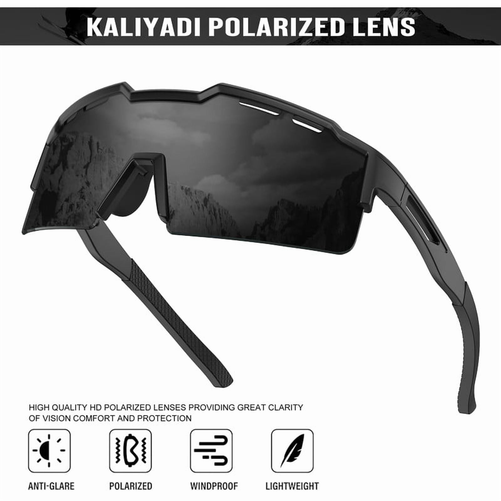 KALIYADI Polarized Sports-Sunglasses Men Cycling-Sunlasses: Lightweight Running Sun Glasses UV400 Protection Golf Fishing(WMKA130-1-2-4)