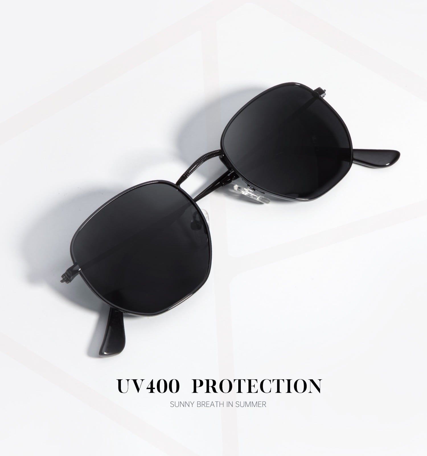 Polarized Sunglasses for Women and Men, Retro Hexagon Style Glasses with UV Protection Trendy Metal Frame(WMS41-1-2)