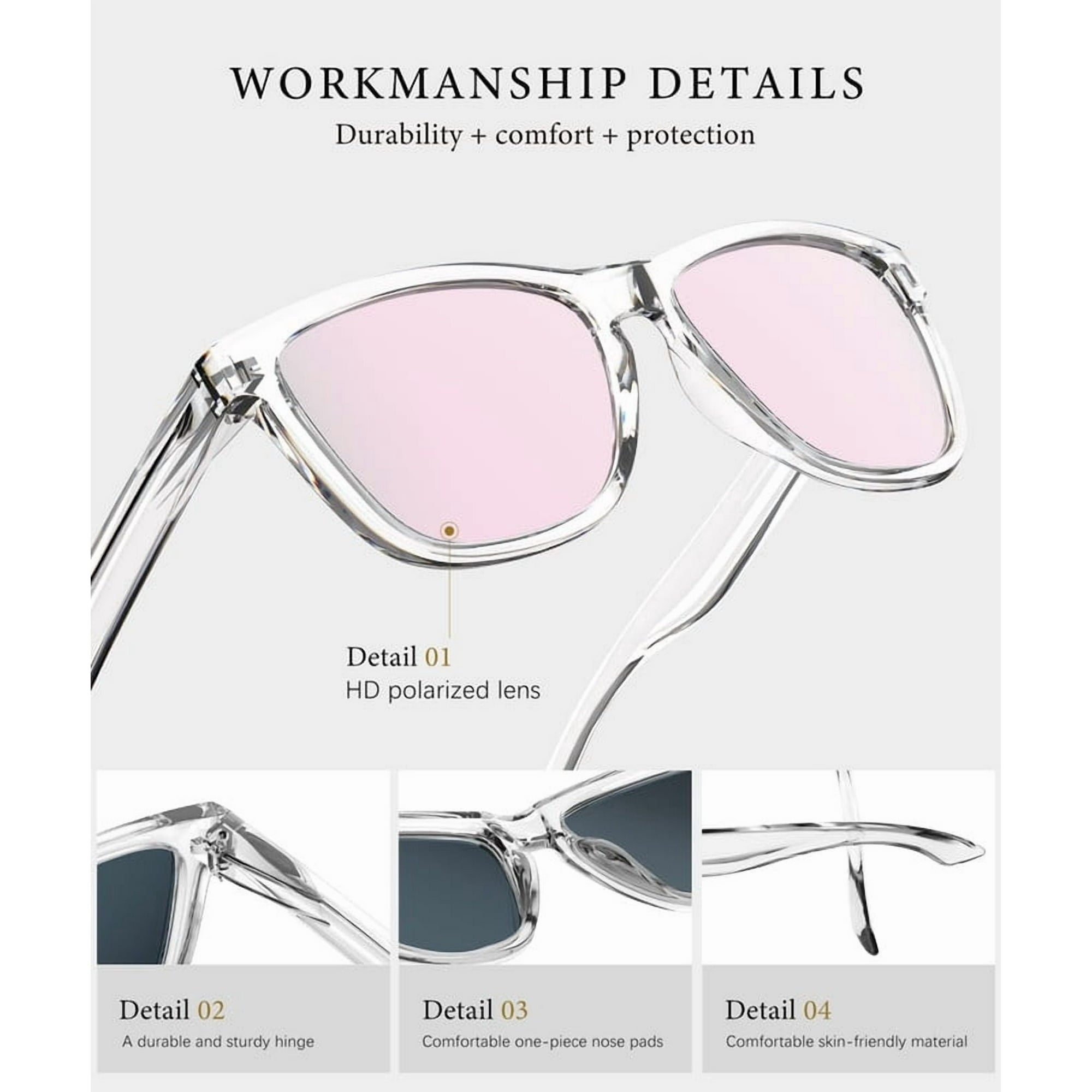 KALIYADI Womens-Sunglasses Polarized Sunglasses-Womens Trendy: Retro Sun Glasses with UV Protection for Travel Driving（WMS06-1-15-23）
