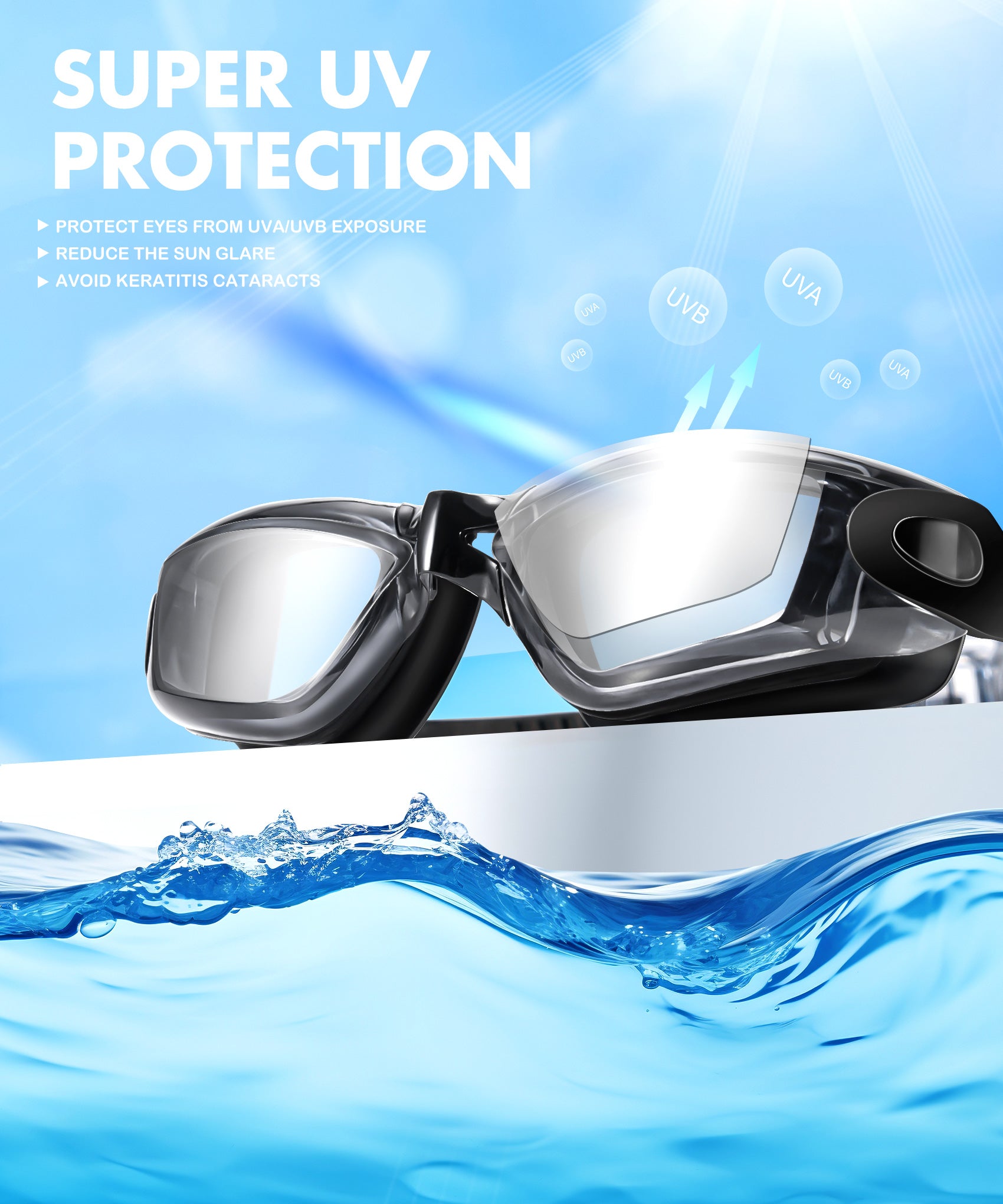 KALIYADI Swim Goggles Adult Goggles-Swimming-men and Women: Anti Fog No Leak and Ultra-wide Field of View 3 Pack WMKAY01-1-2-3